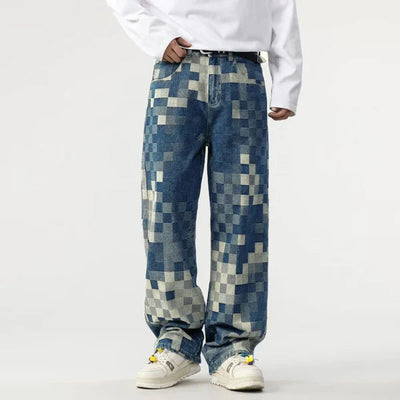 Sampson -  Pxelated Pattern Wide Pants