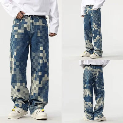 Sampson -  Pxelated Pattern Wide Pants